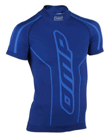 OMP Karting Underwear Short Sleeve Shirt in Blue - Seamless ergonomic design for karting comfort